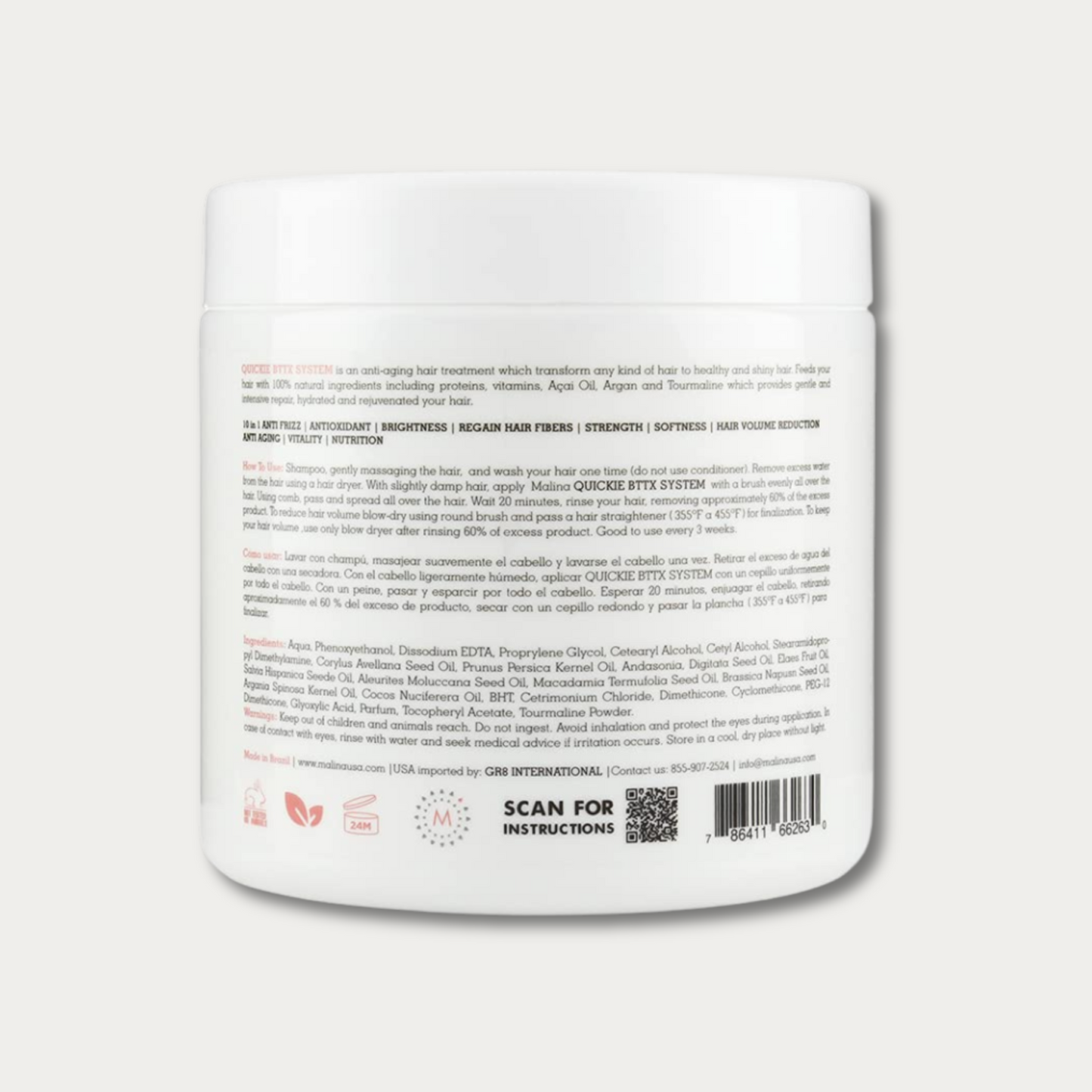 Malina Quickie BTTX System Vegan Protein Hair Treatment