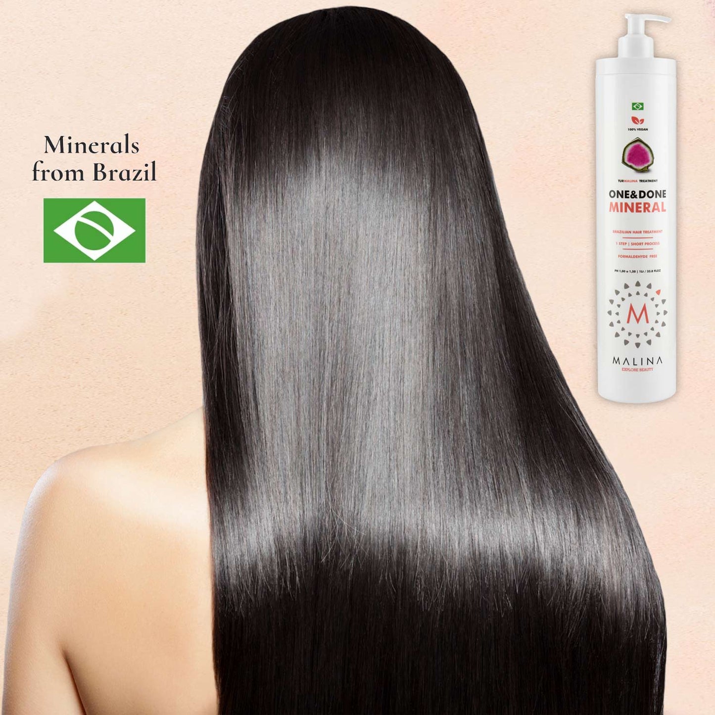 Malina One & Done Treatment, 1L and Conditioner , BTTX 500mg, Pro Comb & 6 Shampoo packets SPECIAL