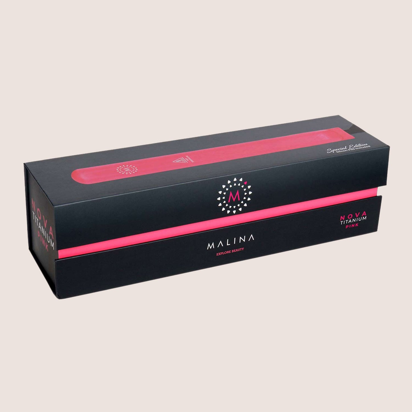 Malina Nova Titanium Hair Straightener Pink