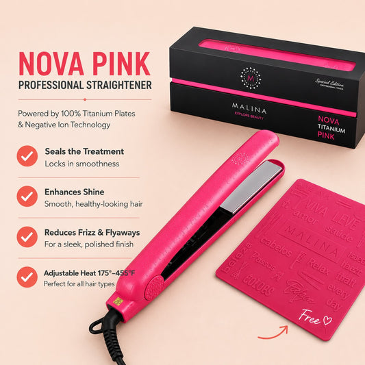 Malina Nova Titanium Hair Straightener Pink