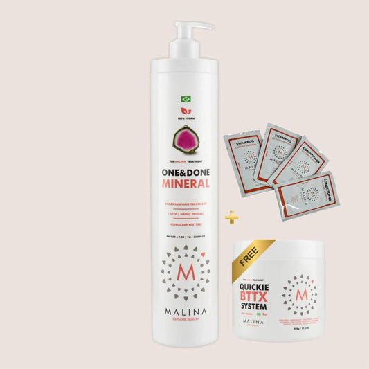 Malina One & Done Treatment, 1L and BTTX 500mg FREE & 4 Shampoo packets SPECIAL