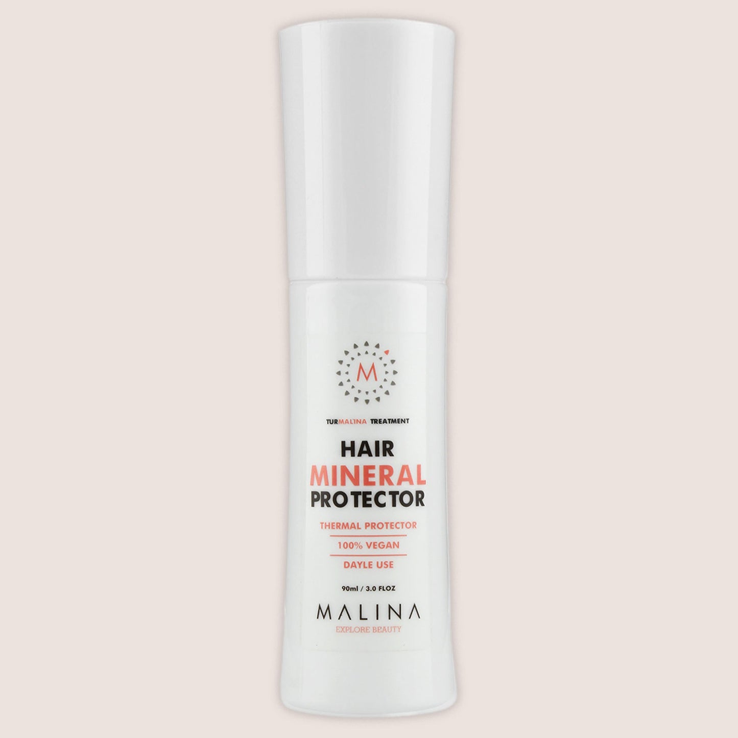 Malina Hair Mineral Protector front view - thermal protection, vegan, daily use